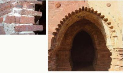 In case of arch, bricks are cut to form tapering voussoirs